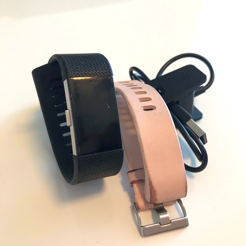 Fitbit charge 2 and pink leather band